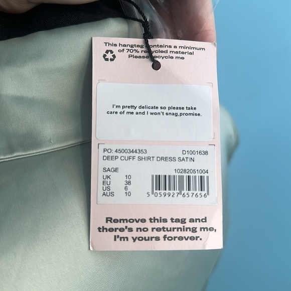 MISGUIDED DEEP CUFF SLIM FIT DRESS SHIRT IN SAGE - Picture 9 of 11